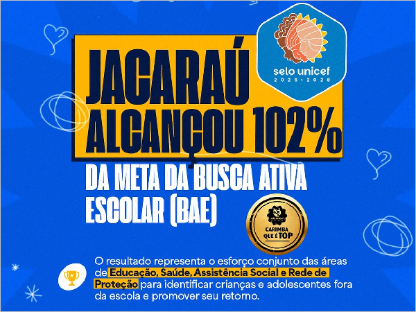 Jacaraú alcança 102% da meta da Busca Ativa Escolar e reforça compromisso com o direito à educação